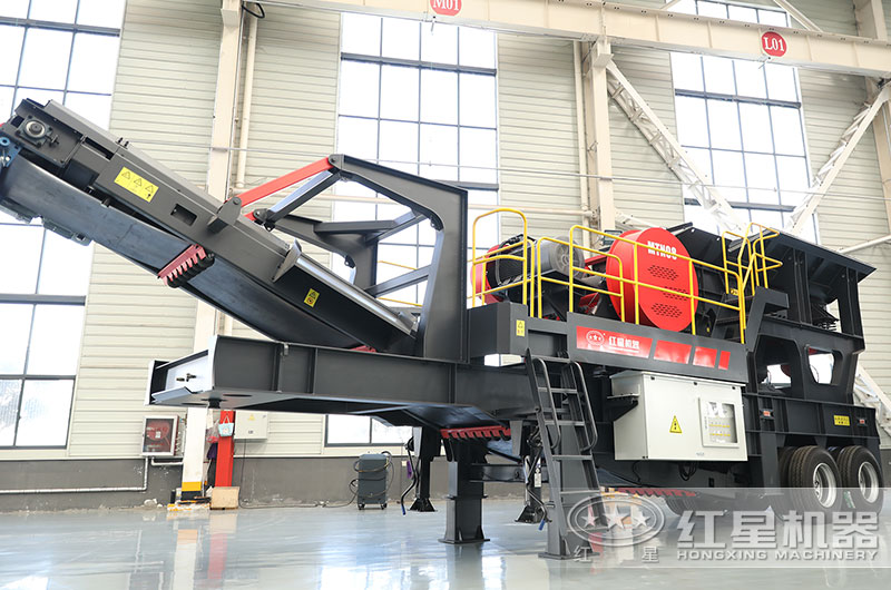 輪胎式移動粉碎機圖片，鄂破