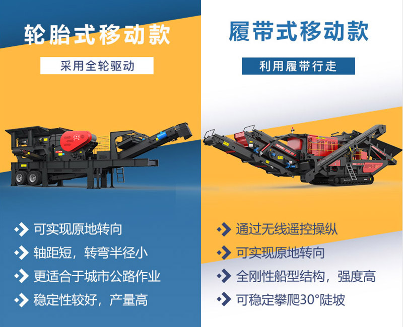輪胎式和履帶顎式移動破碎機(jī)區(qū)別