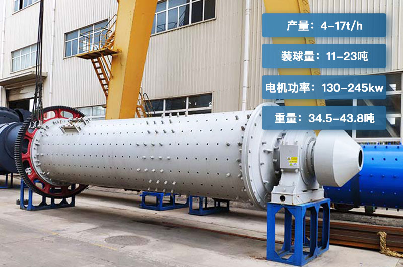 183球磨機(jī)一小時(shí)產(chǎn)量多少噸？有多重？各參數(shù)介紹