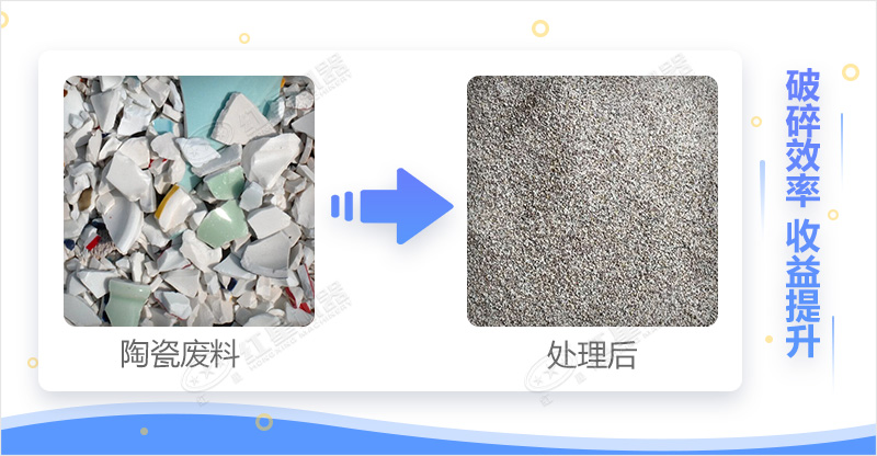 陶瓷廢料處理前后對(duì)比